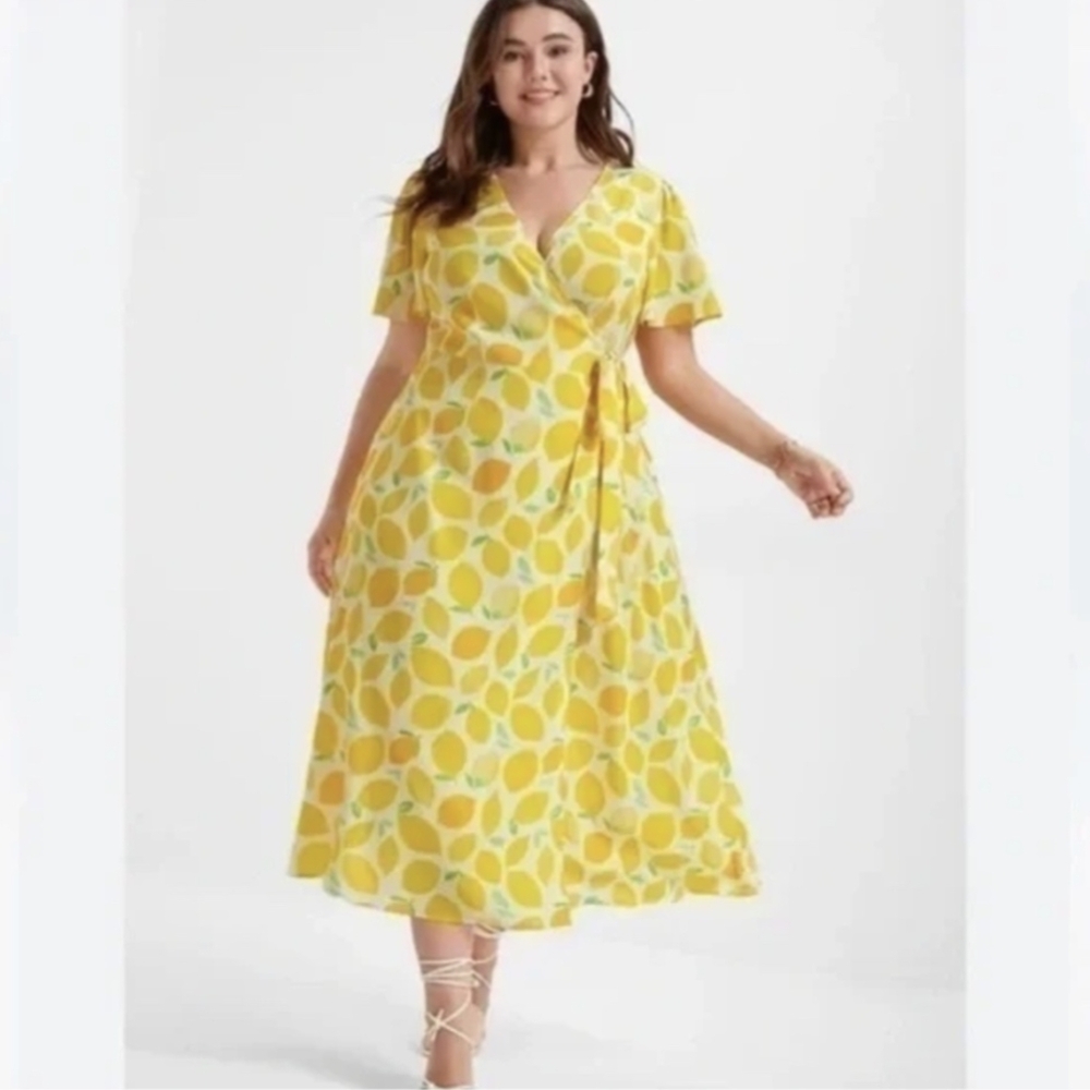 Lemon Wrap Dress